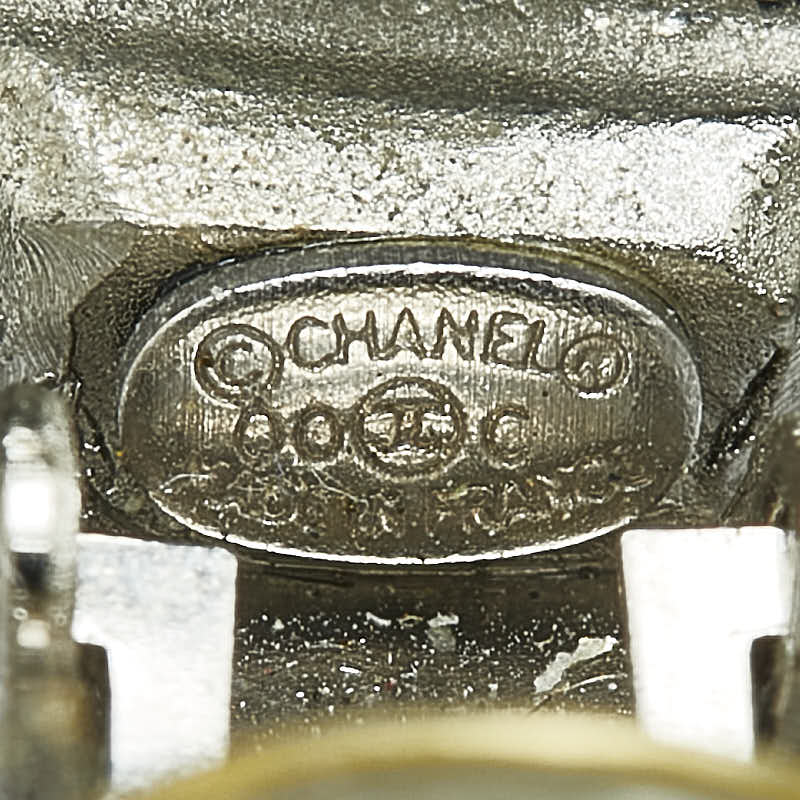 Chanel Coco Mark Round Metal Earrings