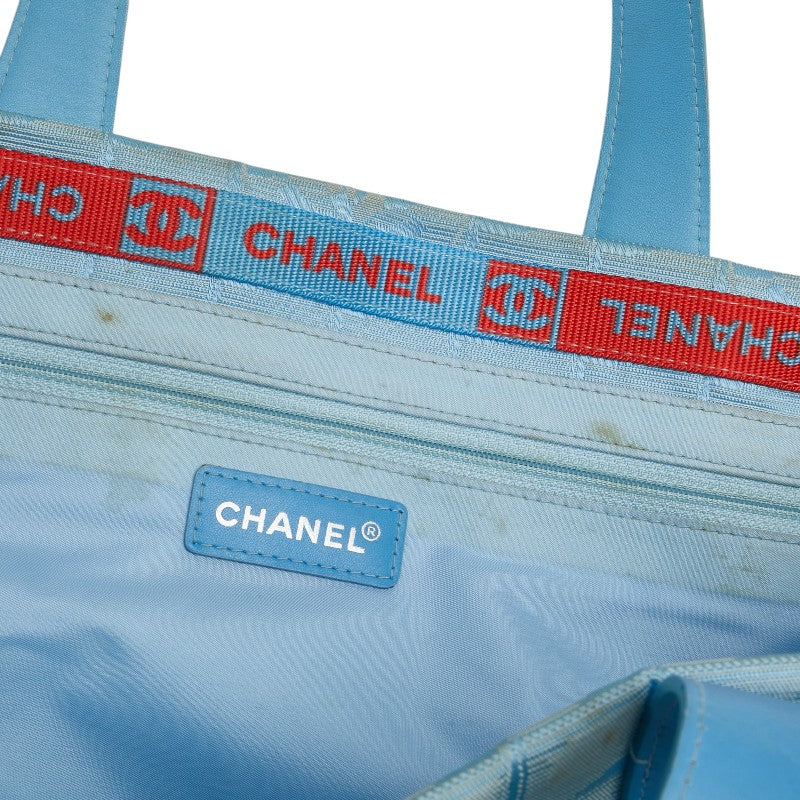 Chanel Nylon Leather Tote MM Coco Mark Bag