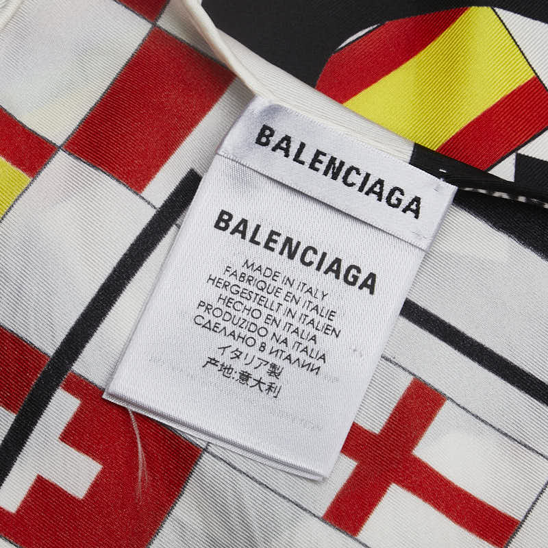 Balenciaga Silk Logo Flag Scarf