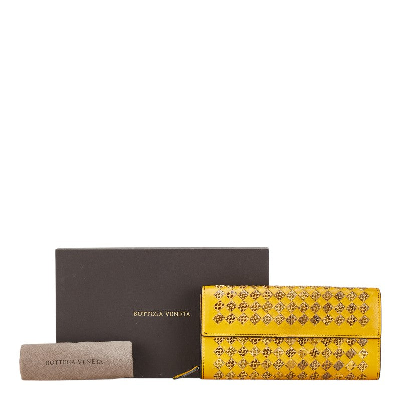 Bottega Veneta Intrecciato Python Leather Wallet