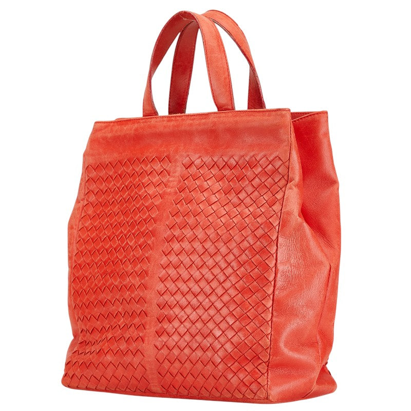 Bottega Veneta Intrecciato Leather Handbag Red