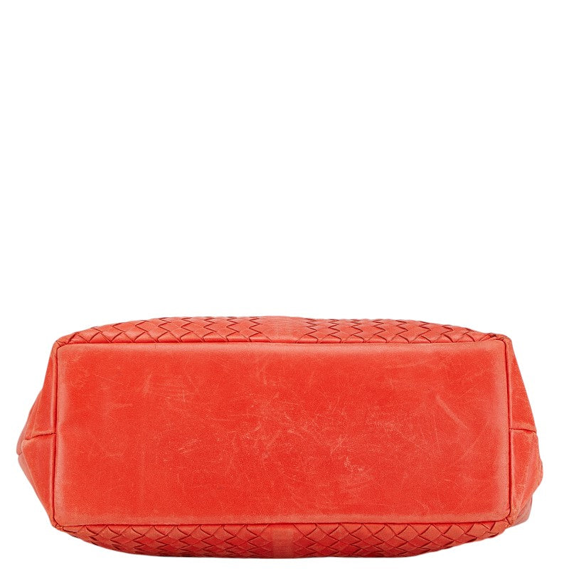 Bottega Veneta Intrecciato Leather Handbag Red