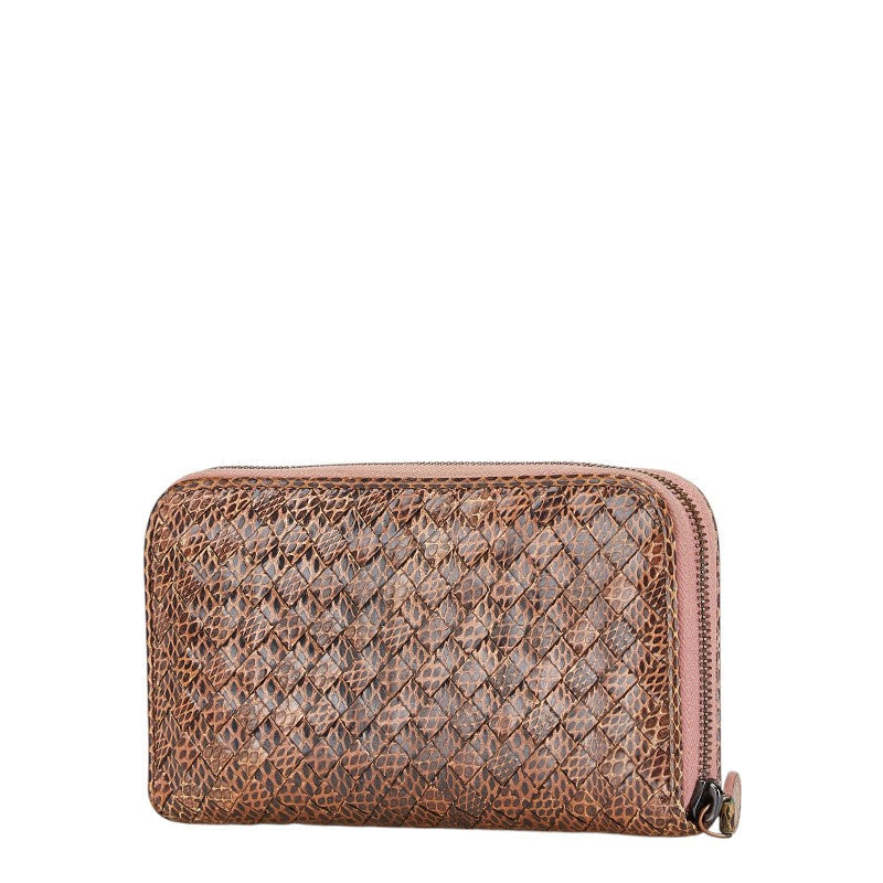 Bottega Veneta Python Intrecciato Zip Wallet