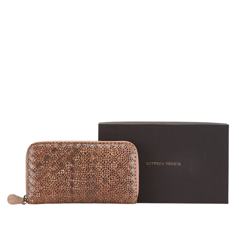 Bottega Veneta Python Intrecciato Zip Wallet