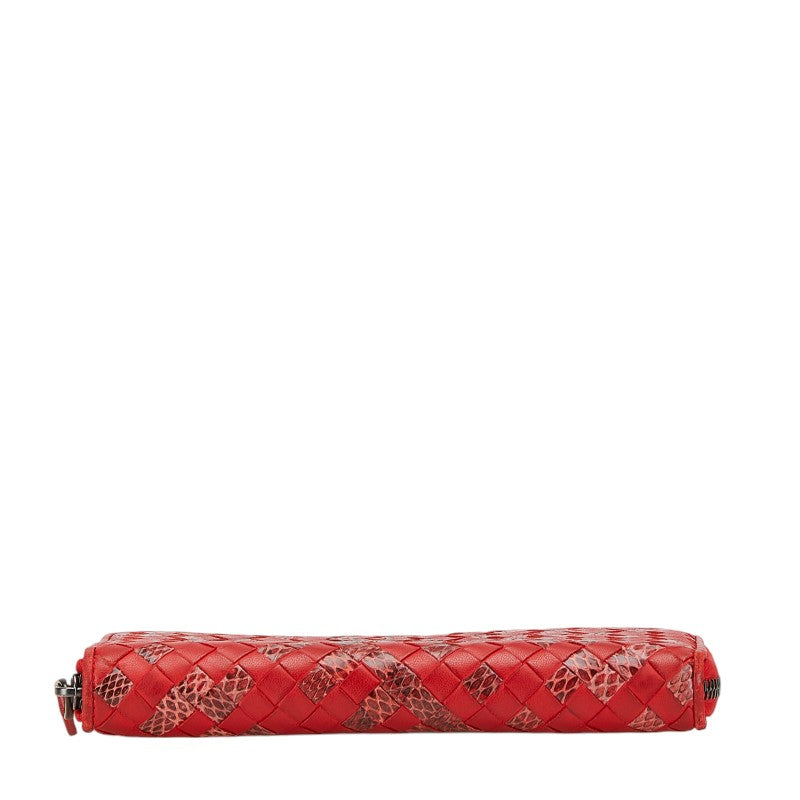 Bottega Veneta Intrecciato Python Leather Wallet