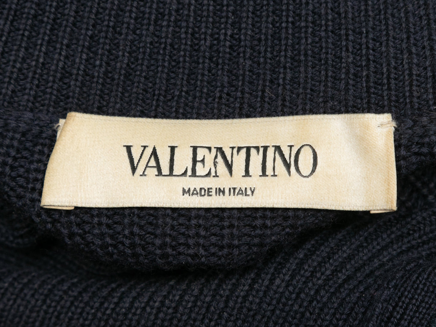 Navy Valentino Virgin Wool Knit Rockstud-Embellished Mini Dress Size US XS/S