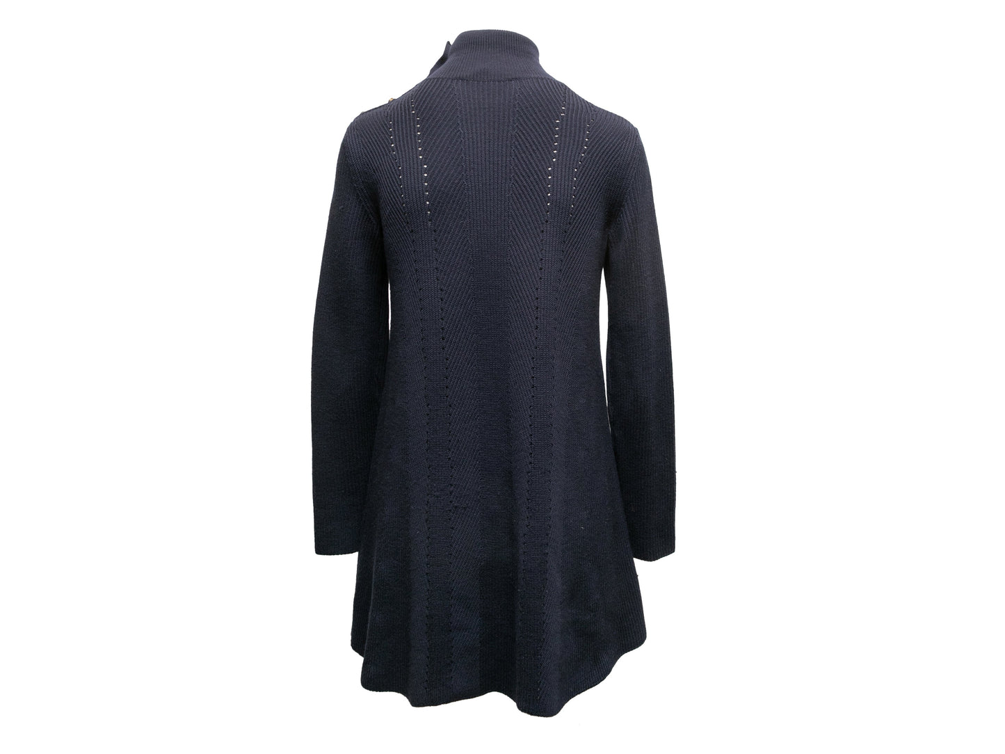 Navy Valentino Virgin Wool Knit Rockstud-Embellished Mini Dress Size US XS/S