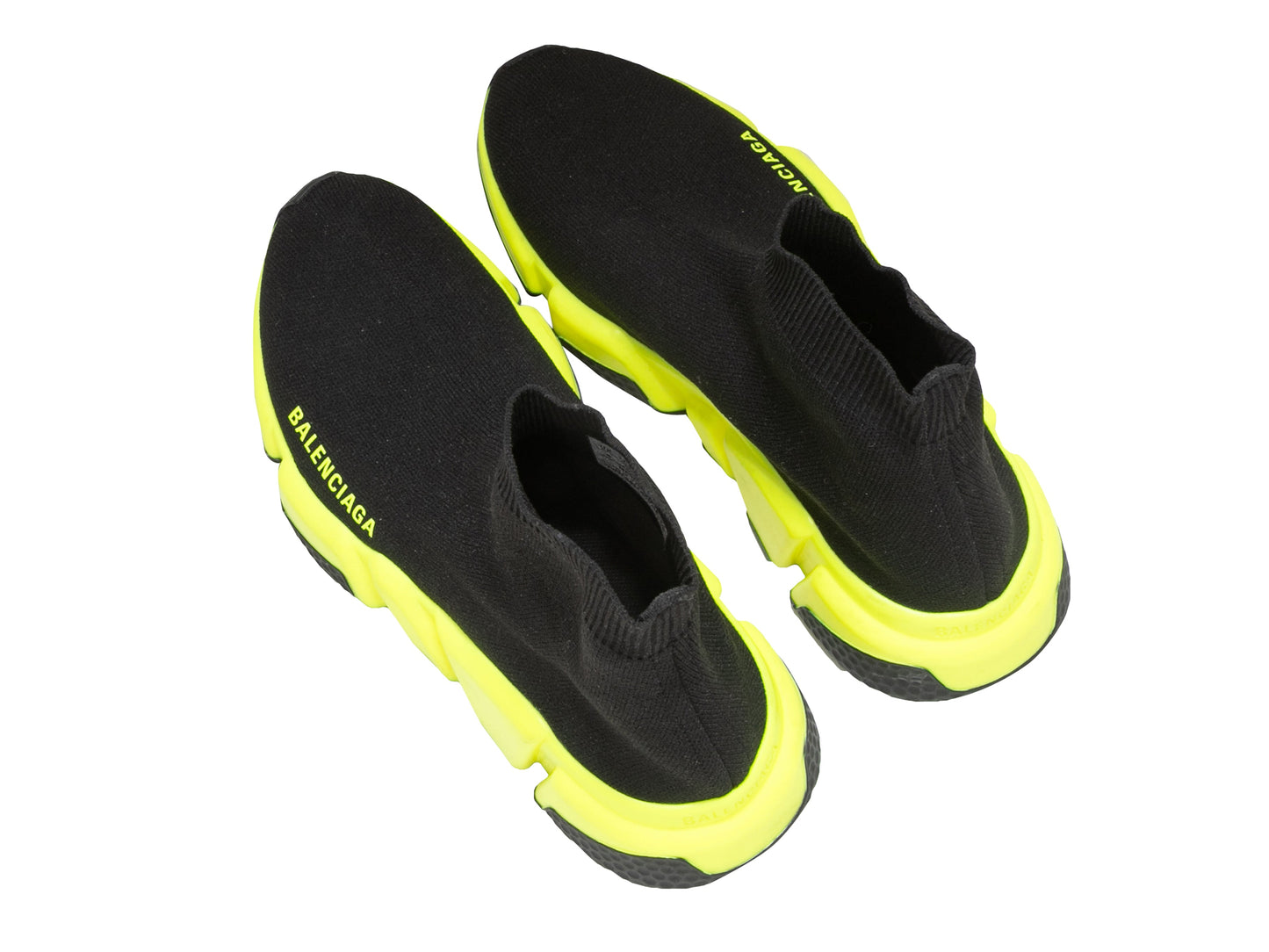 Black & Neon Yellow Balenciaga Runner High-Top Sneakers Size 37