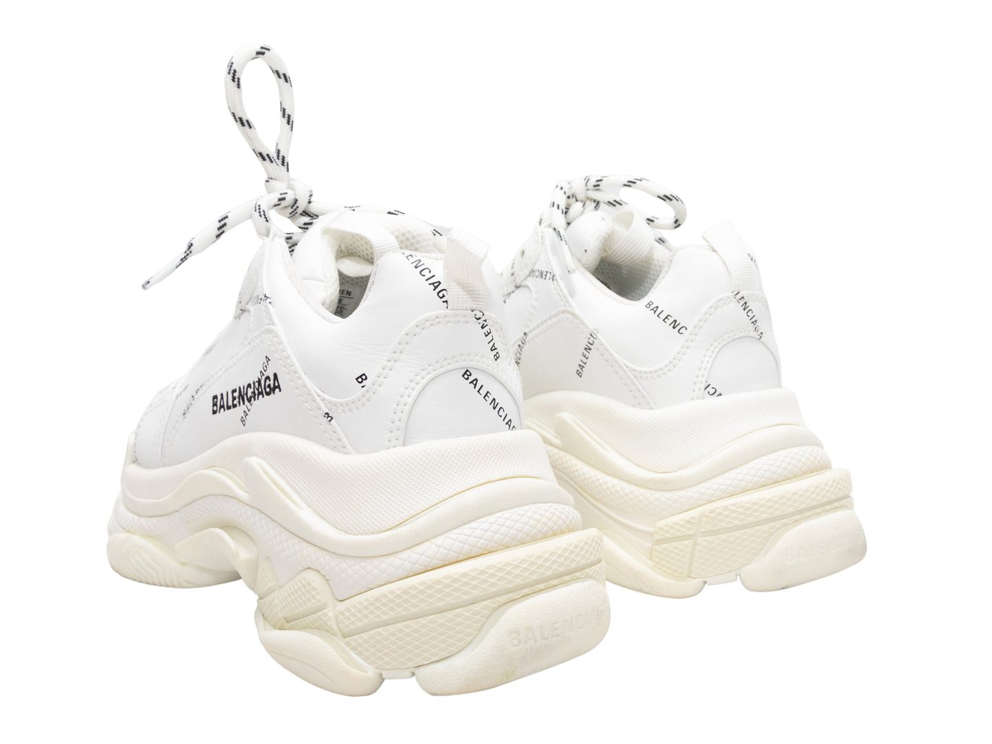 White Balenciaga Triple S Platform Sneakers Size 37