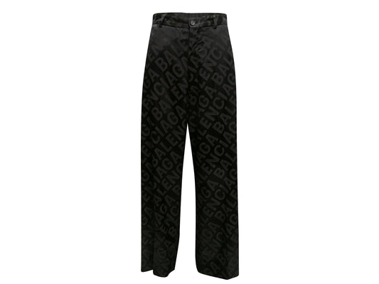 Black Balenciaga Unifit 2021 Logo Patterned Pants Size US XS