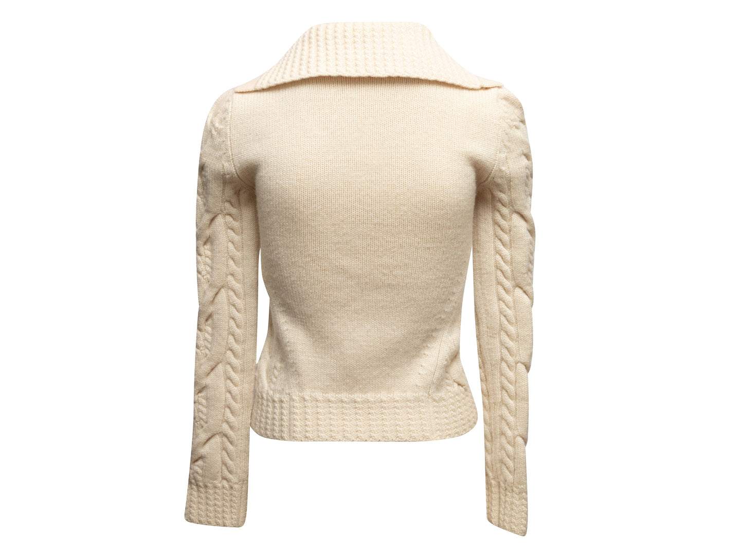 Cream Balenciaga Cable Knit Sweater Size FR 36