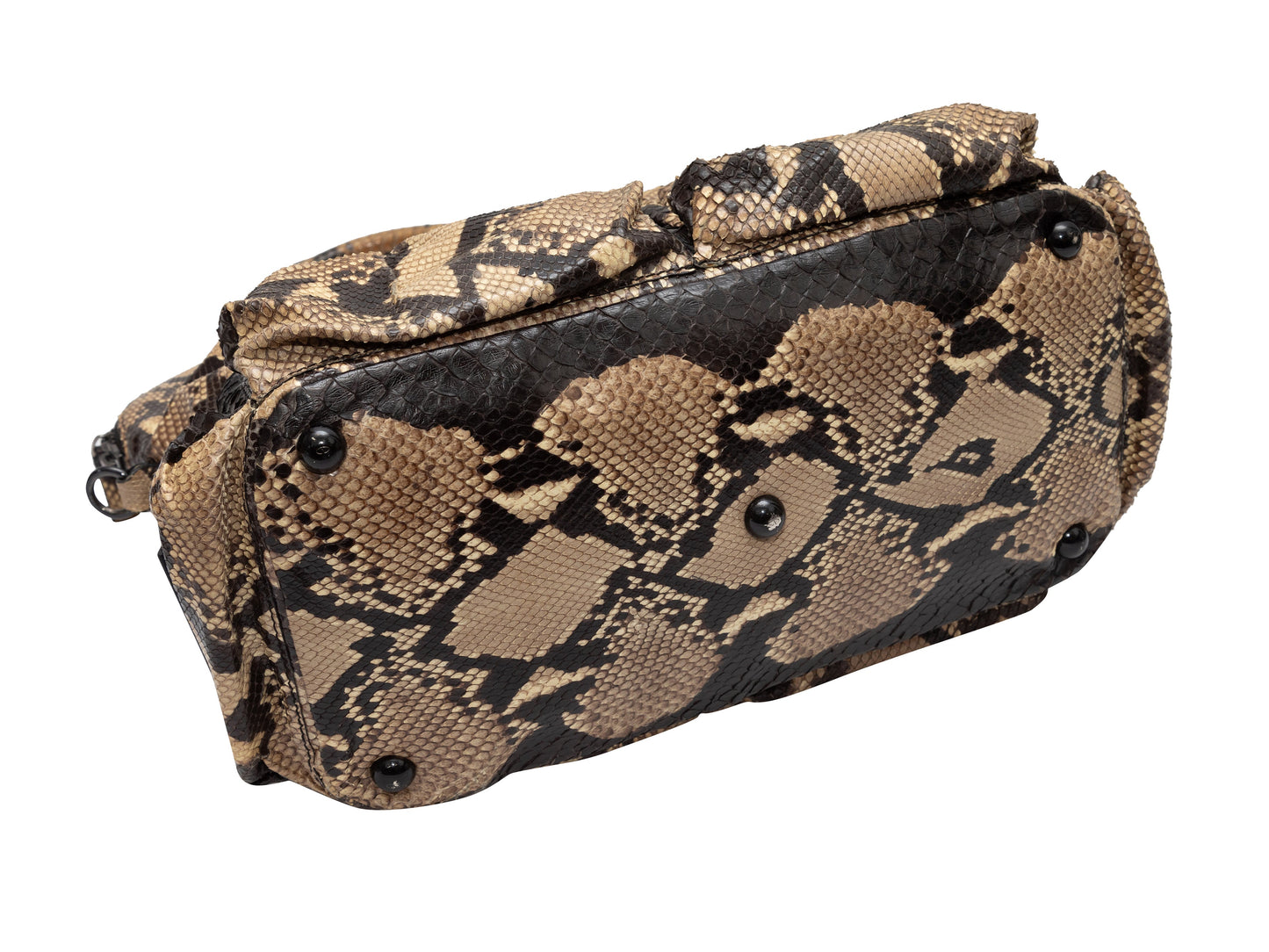 Beige & Black Valentino Python Shoulder Bag