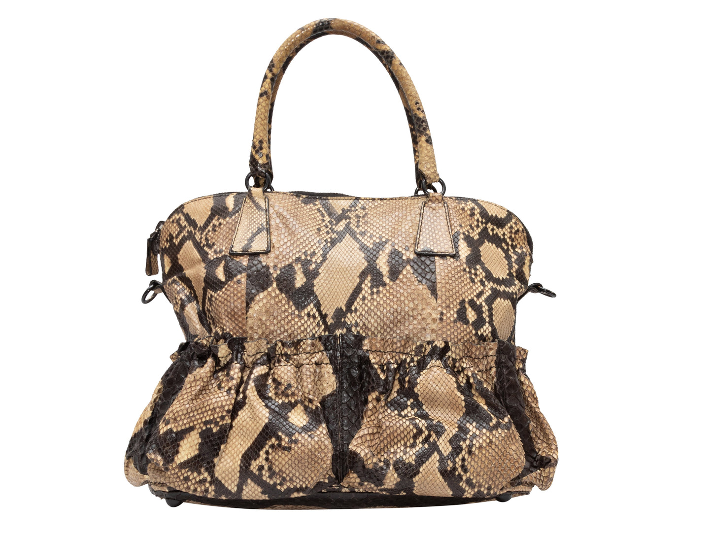Beige & Black Valentino Python Shoulder Bag