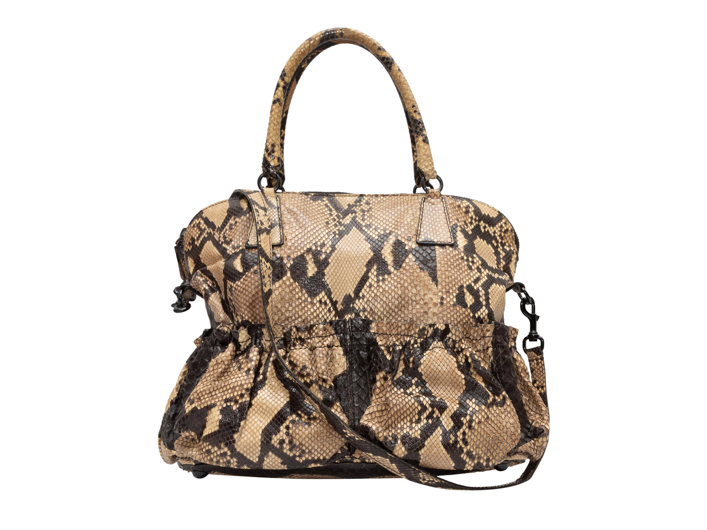 Beige & Black Valentino Python Shoulder Bag