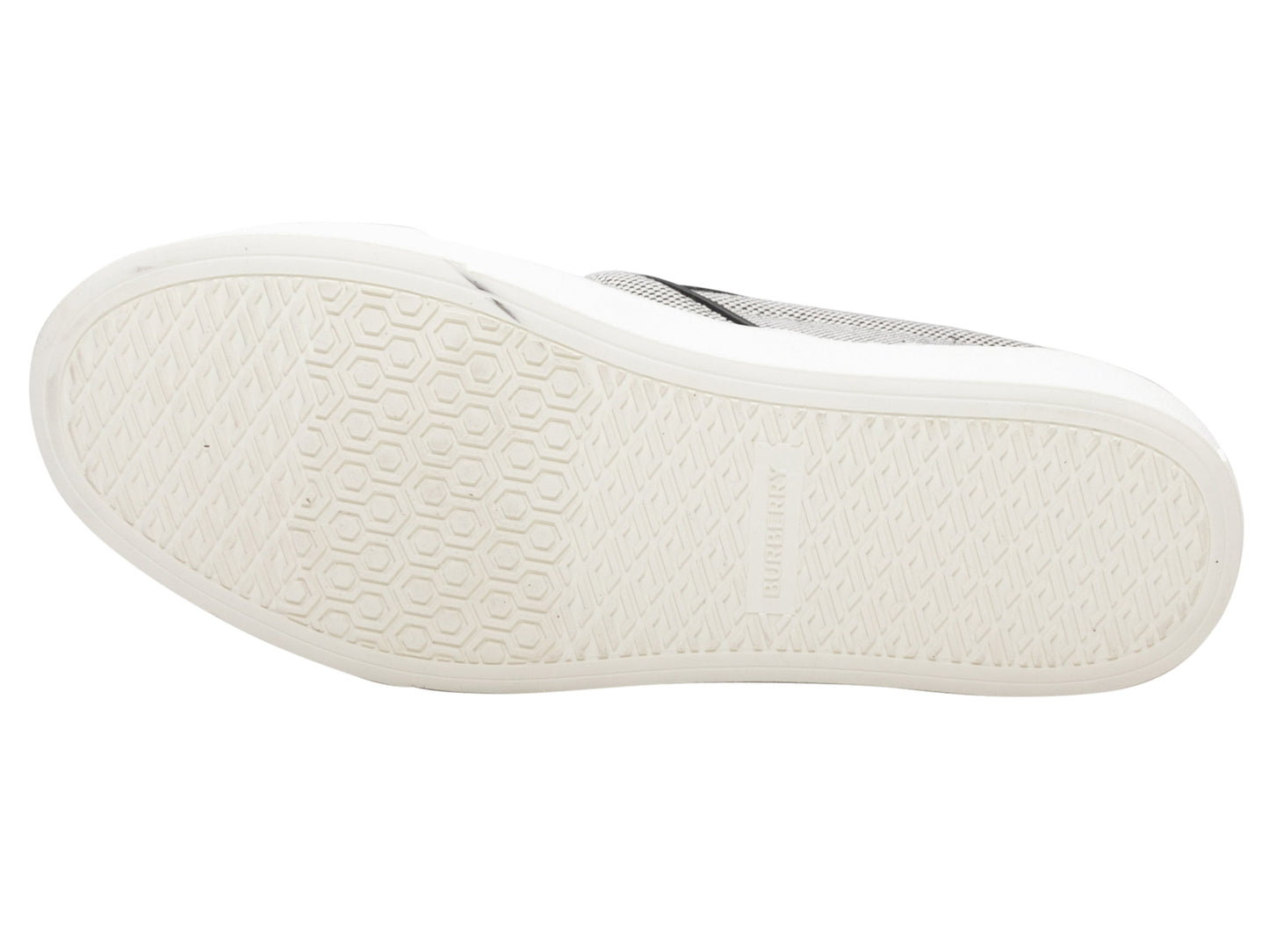 Black & White Burberry Spellout Slip-On Sneakers Size 38.5