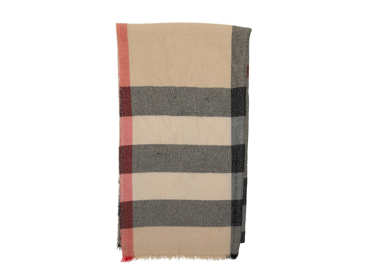 Beige & Multicolor Burberry Shimmer Nova Check Scarf