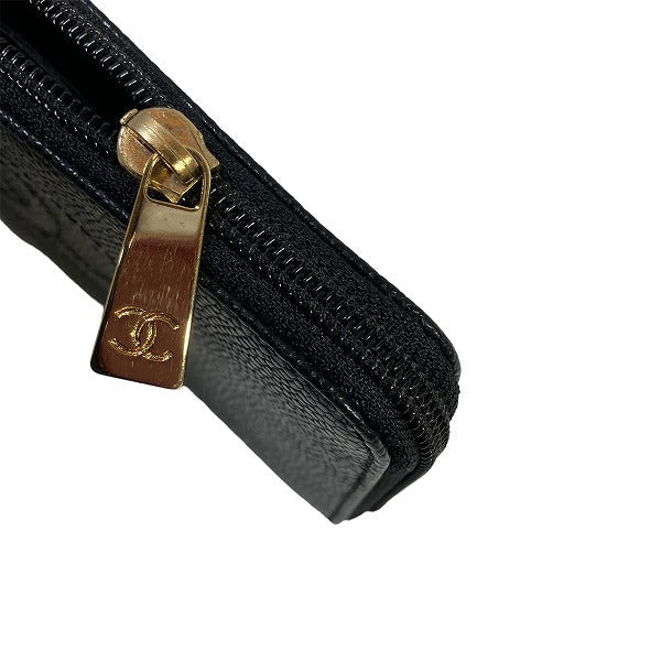 Chanel Caviar Skin Coco Mark Long Wallet
