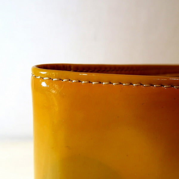 Chanel Coco Mark Orange Patent Leather Wallet