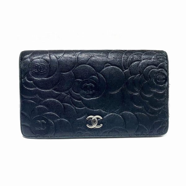 Chanel Camellia Leather Long Wallet