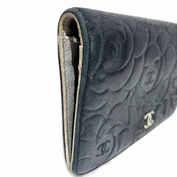 Chanel Camellia Leather Long Wallet