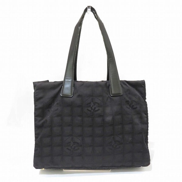 Chanel Nylon Jacquard Leather Tote Bag