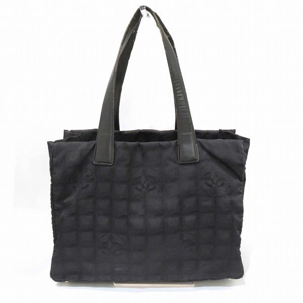 Chanel Nylon Jacquard Leather Tote Bag