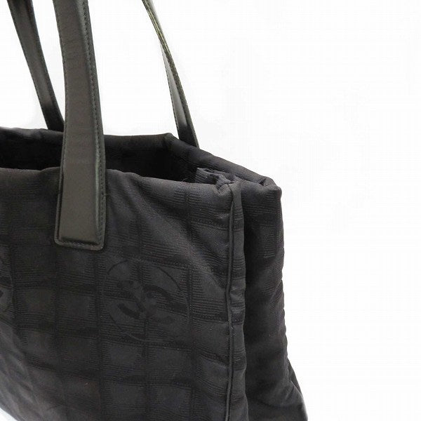 Chanel Nylon Jacquard Leather Tote Bag