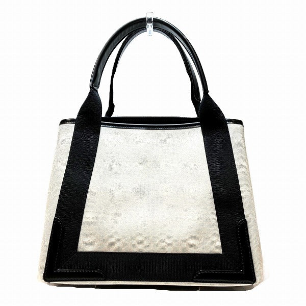 Balenciaga Cabas Canvas Leather Tote Bag