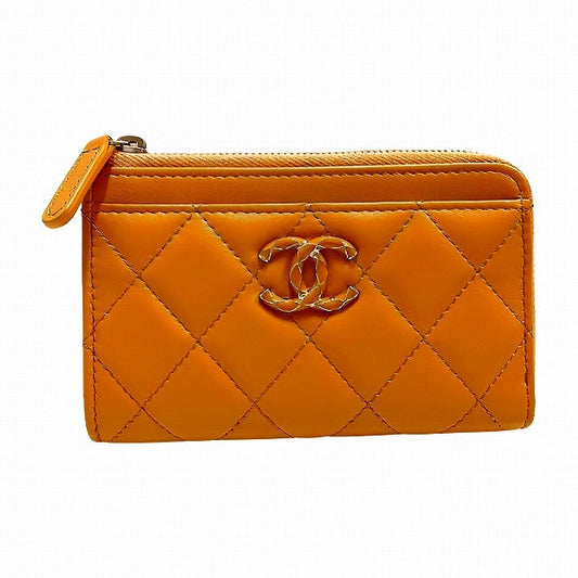Chanel Matelasse Lambskin Zip Coin Case Wallet