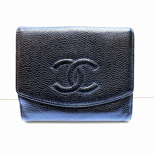 Chanel Caviar Skin Bifold Wallet A13496