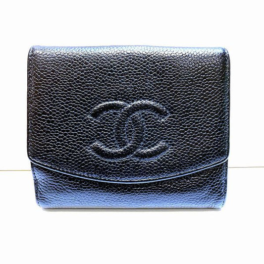 Chanel Caviar Skin Bifold Wallet A13496