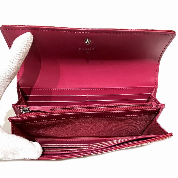 Chanel Patent Matelasse Coco Mark Long Wallet