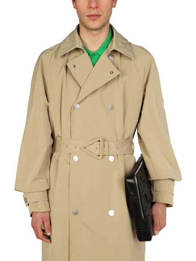 Bottega Veneta Men's Double Breasted Trench Coat Beige