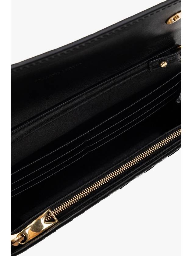 Bottega Veneta Intrecciato Chain Long Wallet Black