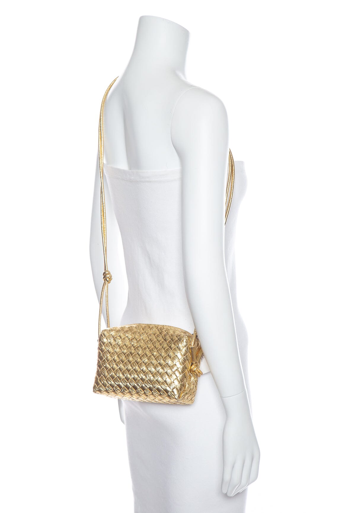 Bottega Veneta Gold Metallic Cross-Body