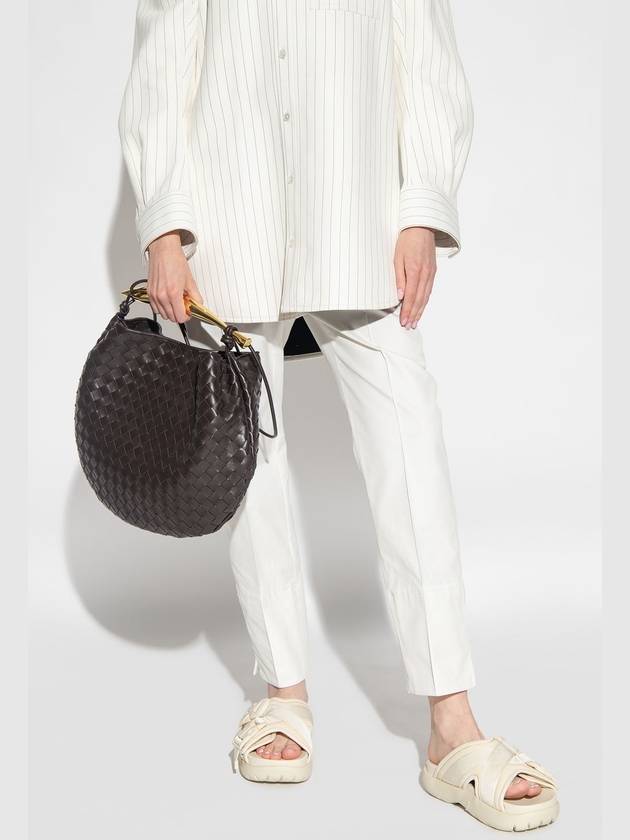 Bottega Veneta Medium Intrecciato Sardin Top Handle Tote Bag Dark Brown