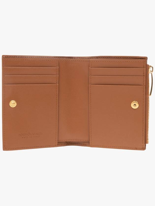 Bottega Veneta Intrecciato Small Leather Half Wallet Wood