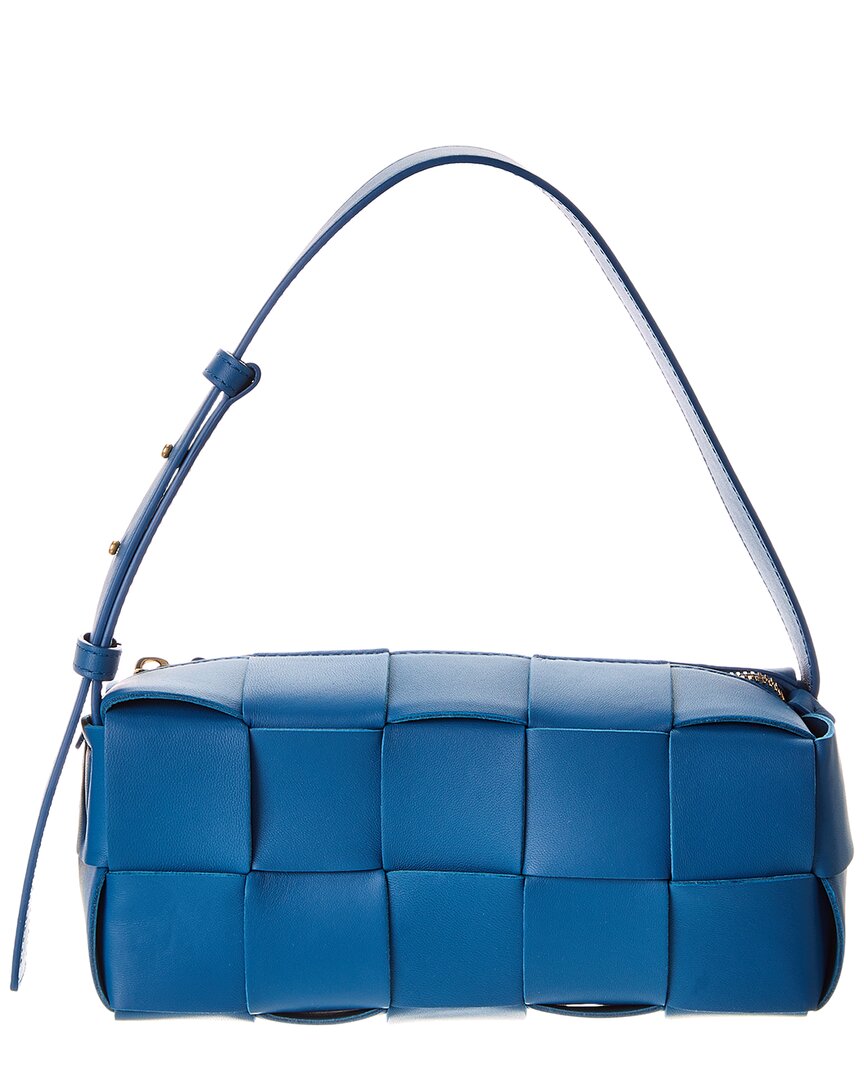 Bottega Veneta Brick Cassette Small Maxi Intrecciato Leather Shoulder Bag ONE SIZE Blue