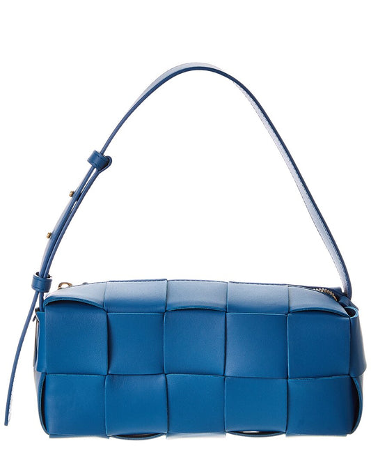 Bottega Veneta Brick Cassette Small Maxi Intrecciato Leather Shoulder Bag ONE SIZE Blue