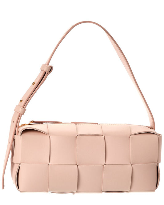 Bottega Veneta Brick Cassette Small Maxi Intrecciato Leather Shoulder Bag ONE SIZE Pink