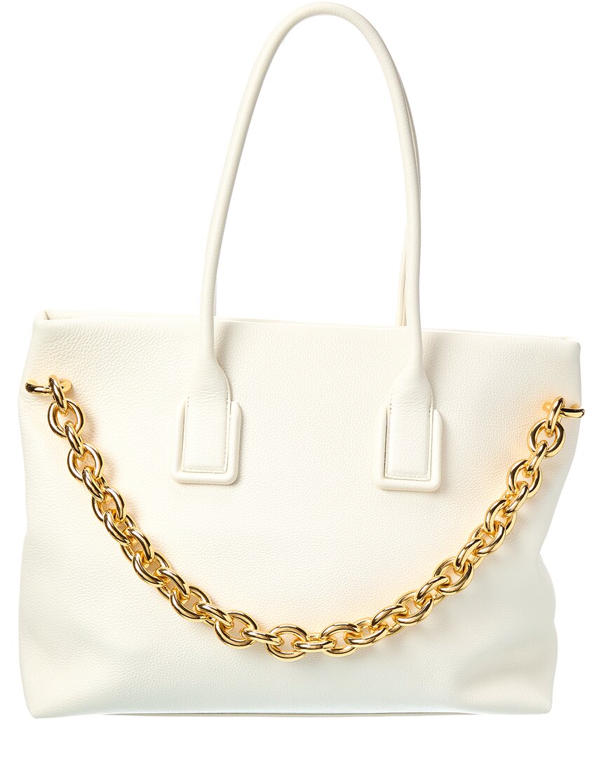 Bottega Veneta Chain Leather Tote ONE SIZE White
