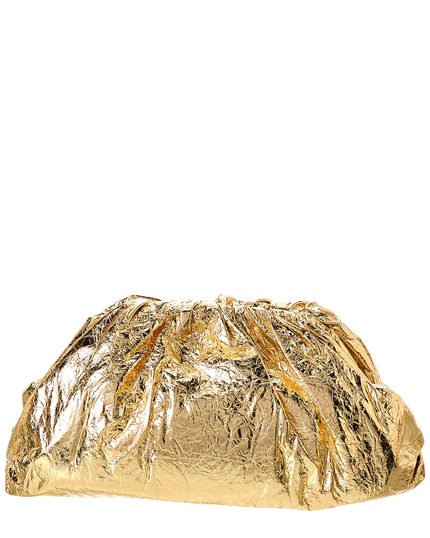 Bottega Veneta The Pouch Leather Clutch ONE SIZE Gold