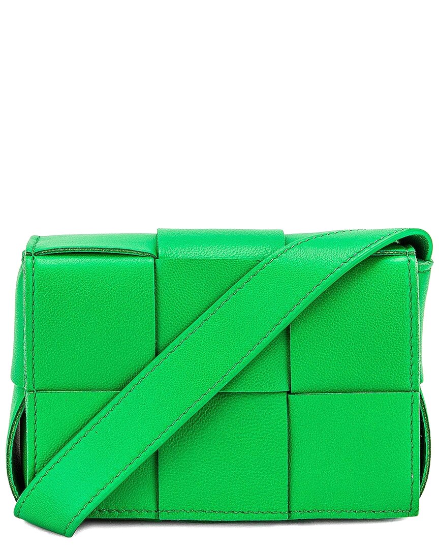 Bottega Veneta Cassette Mini Leather Crossbody ONE SIZE Green