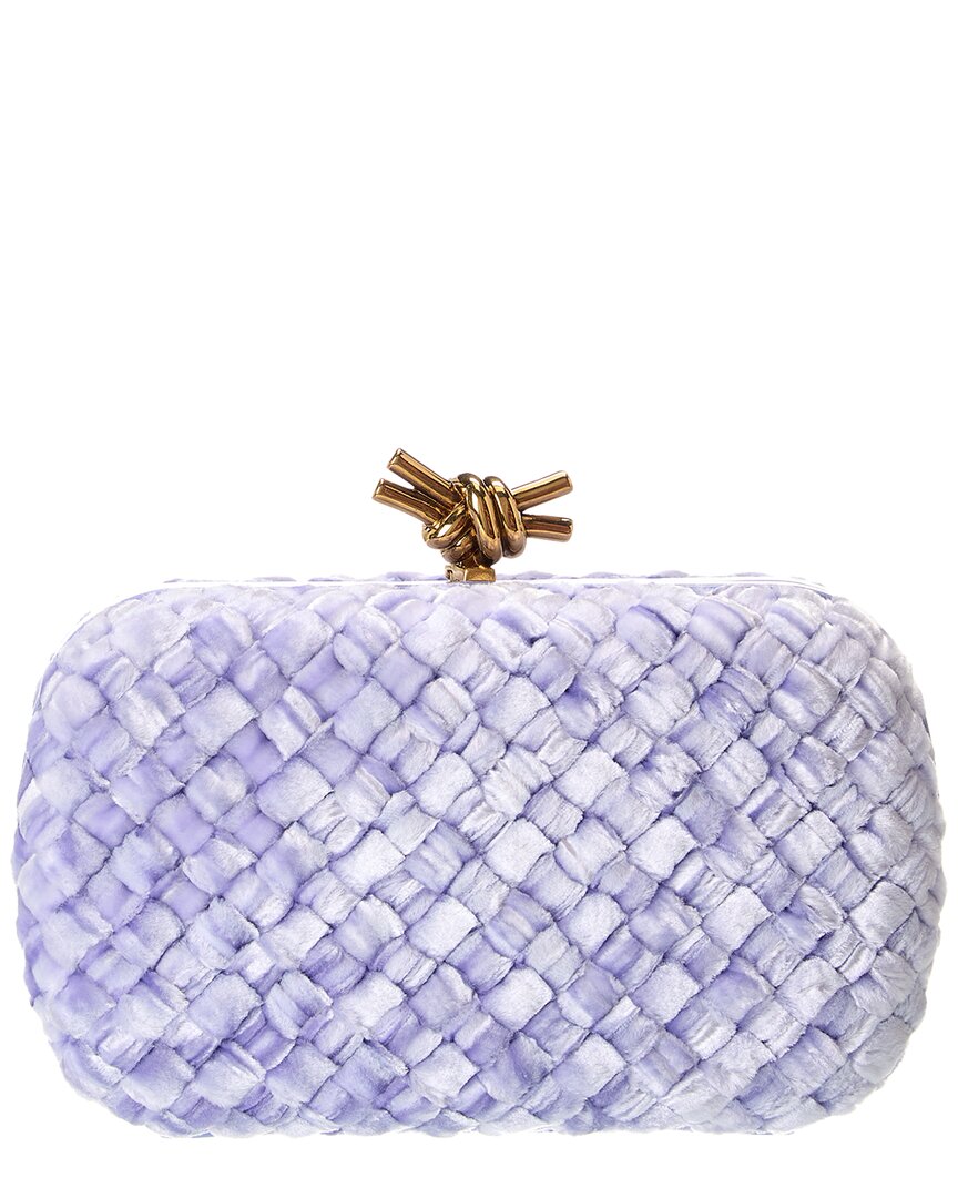 Bottega Veneta Knot Intrecciato Velvet & Leather Clutch