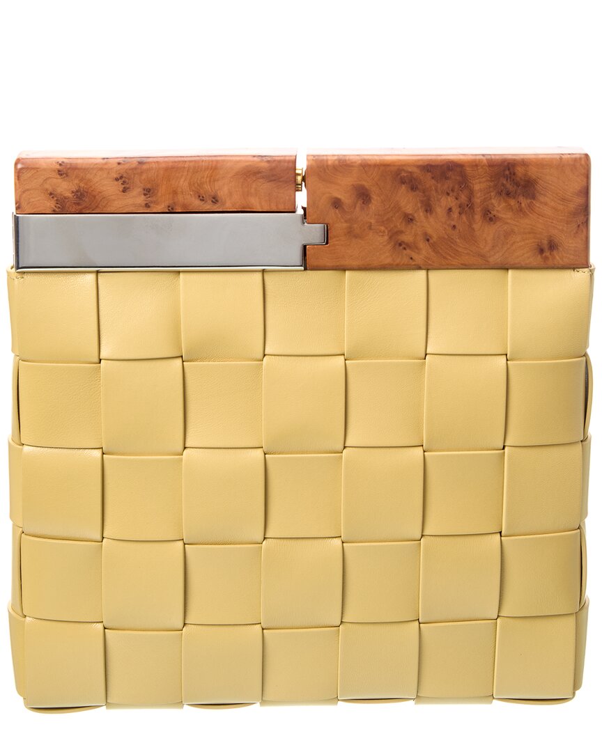 Bottega Veneta Bv Snap Intrecciato Leather Clutch