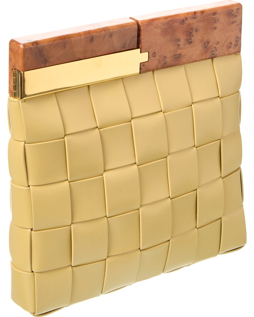 Bottega Veneta Bv Snap Intrecciato Leather Clutch