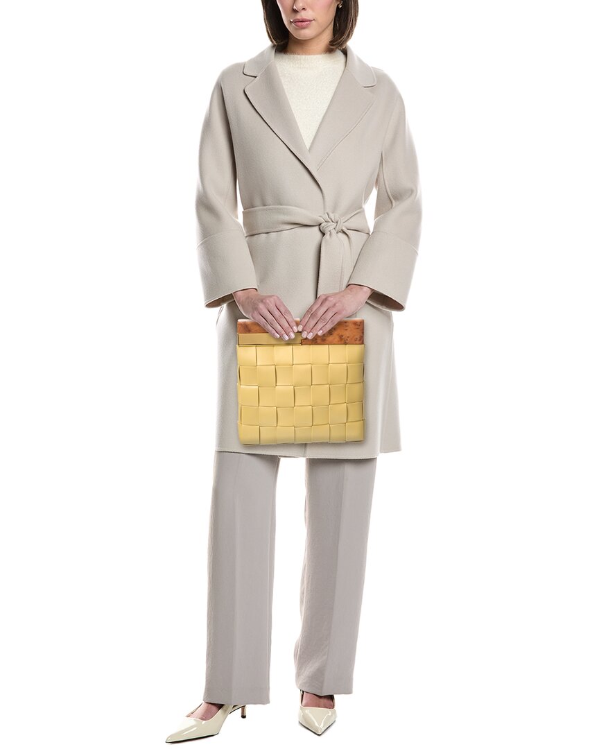 Bottega Veneta Bv Snap Intrecciato Leather Clutch