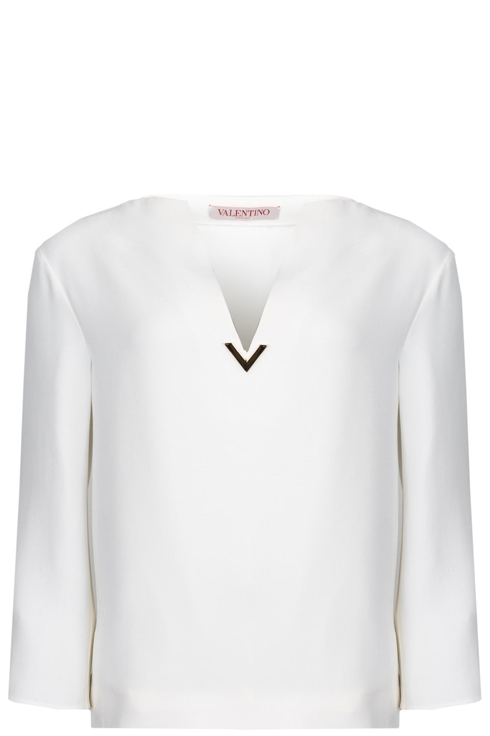 VALENTINO V Logo Top Silk Ivory