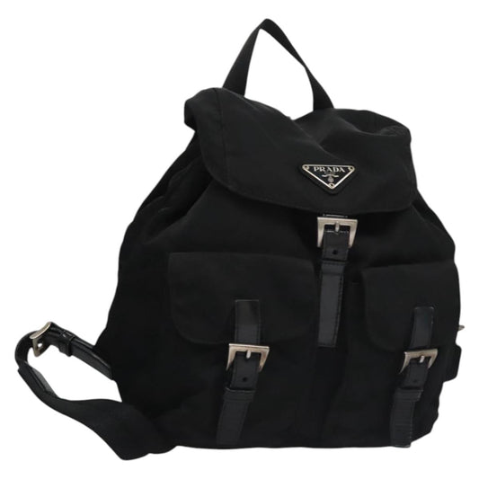 PRADA Backpack Nylon Black Silver  111555