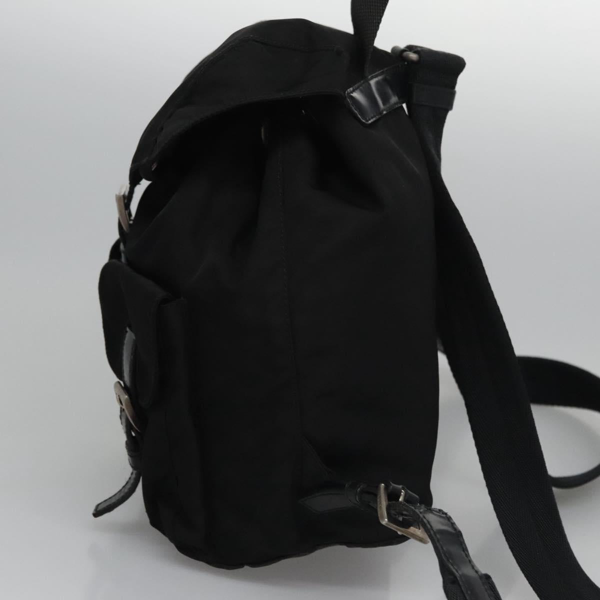 PRADA Backpack Nylon Black Silver  111555